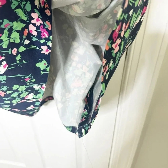 NINE WEST Size 4 Fit & Flare Navy Floral Print Midi Dress - Picture 3 of 5